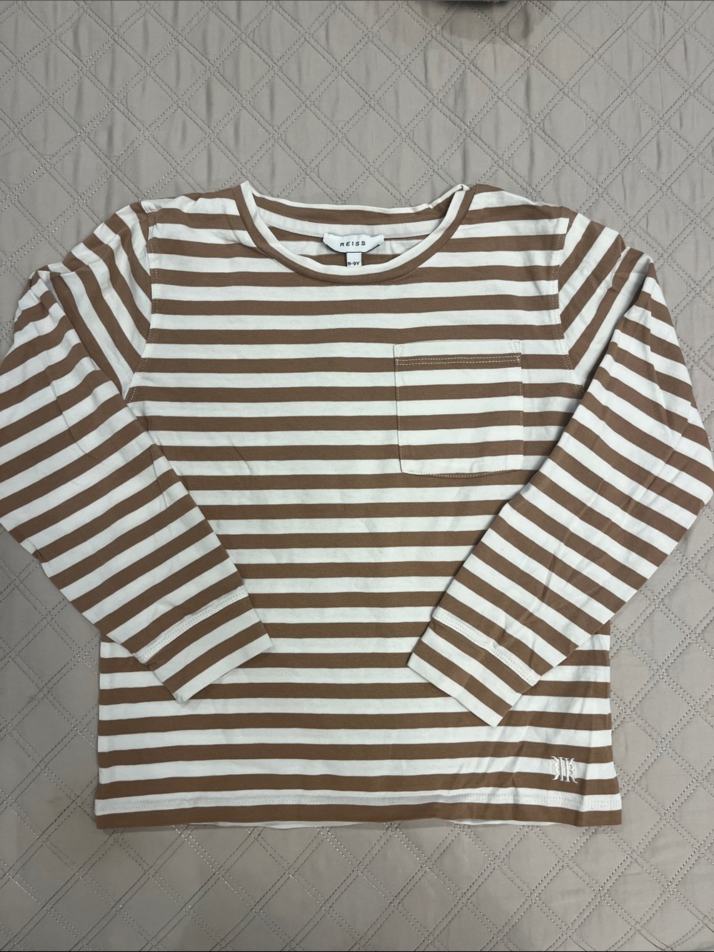 Reiss cotton stripe long sleeve shirt - kids size 8-9
